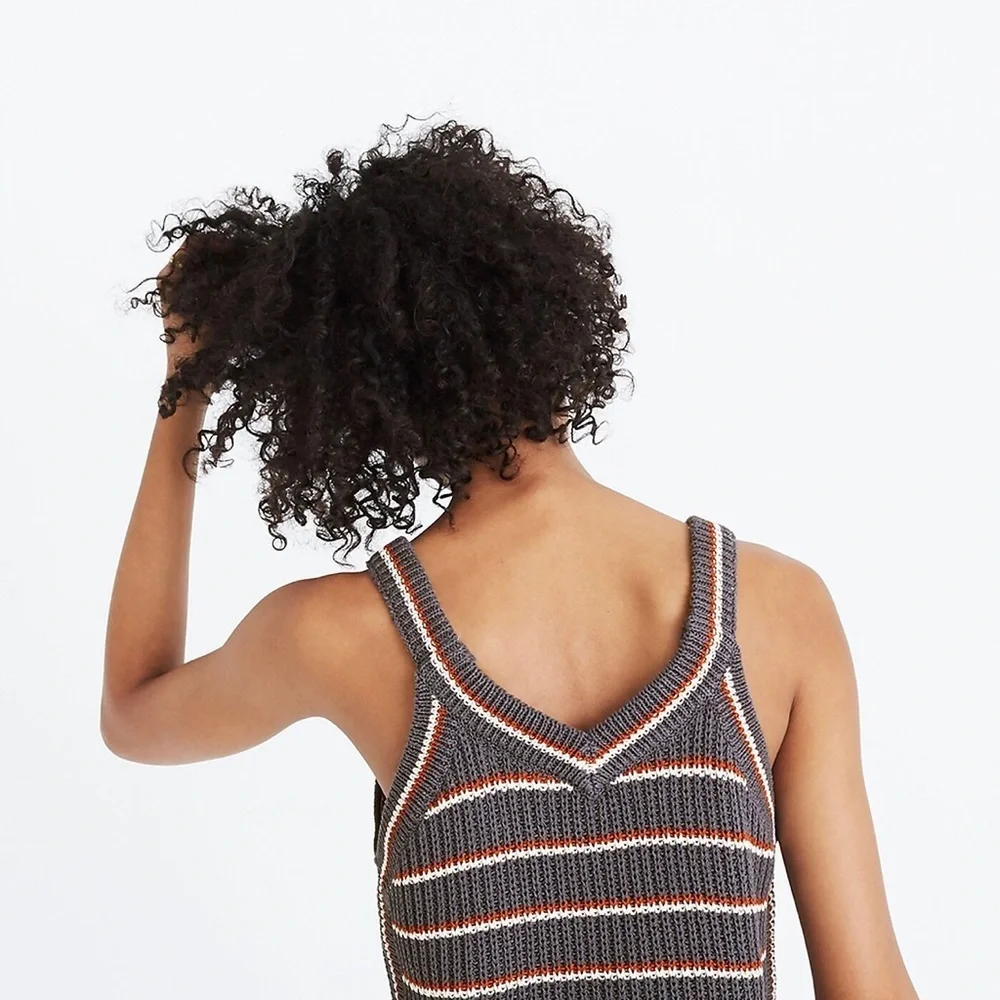 Madewell Gray and Orange V-Neck Sweater - Picture 3 of 16